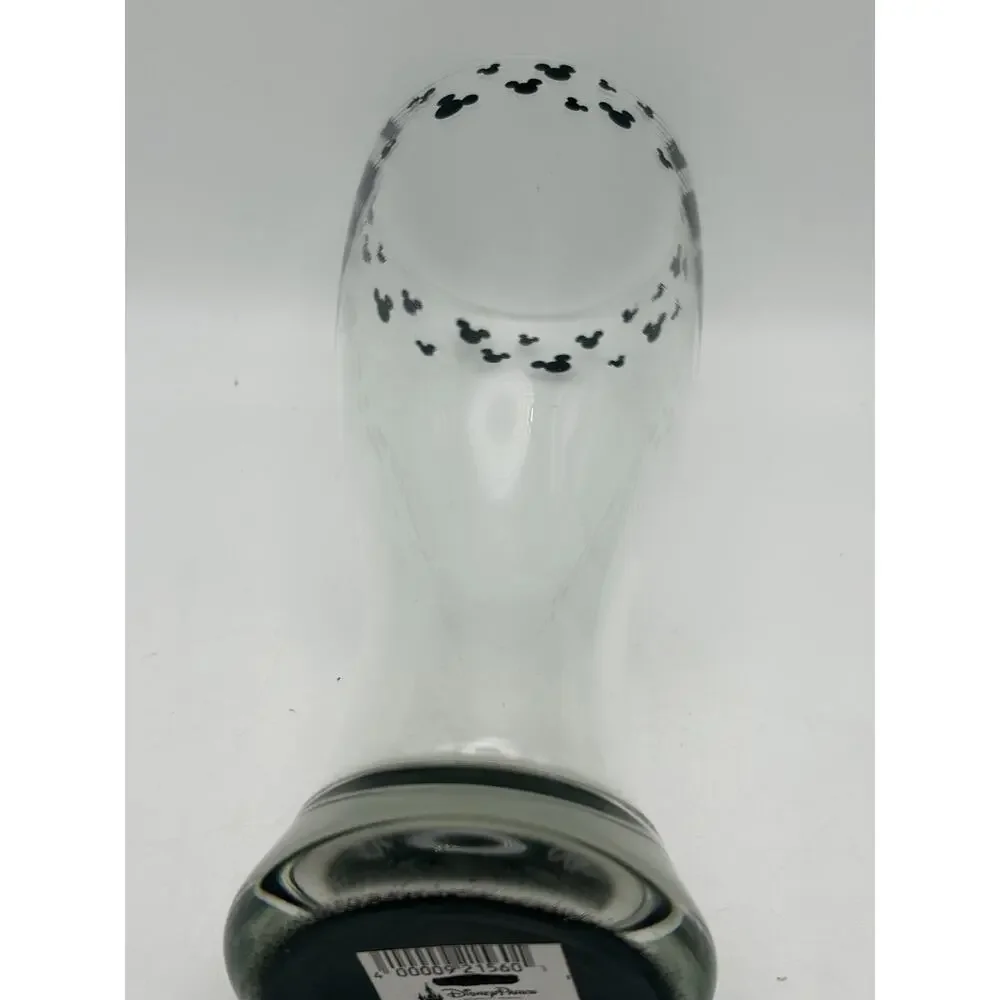 Disney Parks Mickey Mouse Icons Pilsner Glass Clear Black Base Disney